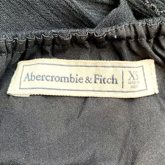 ABERCROMBIE FITCH Y2K Halter Lace Maxi Dress Black XS Oversized Fairy Boho Goth - Picture 8 of 11